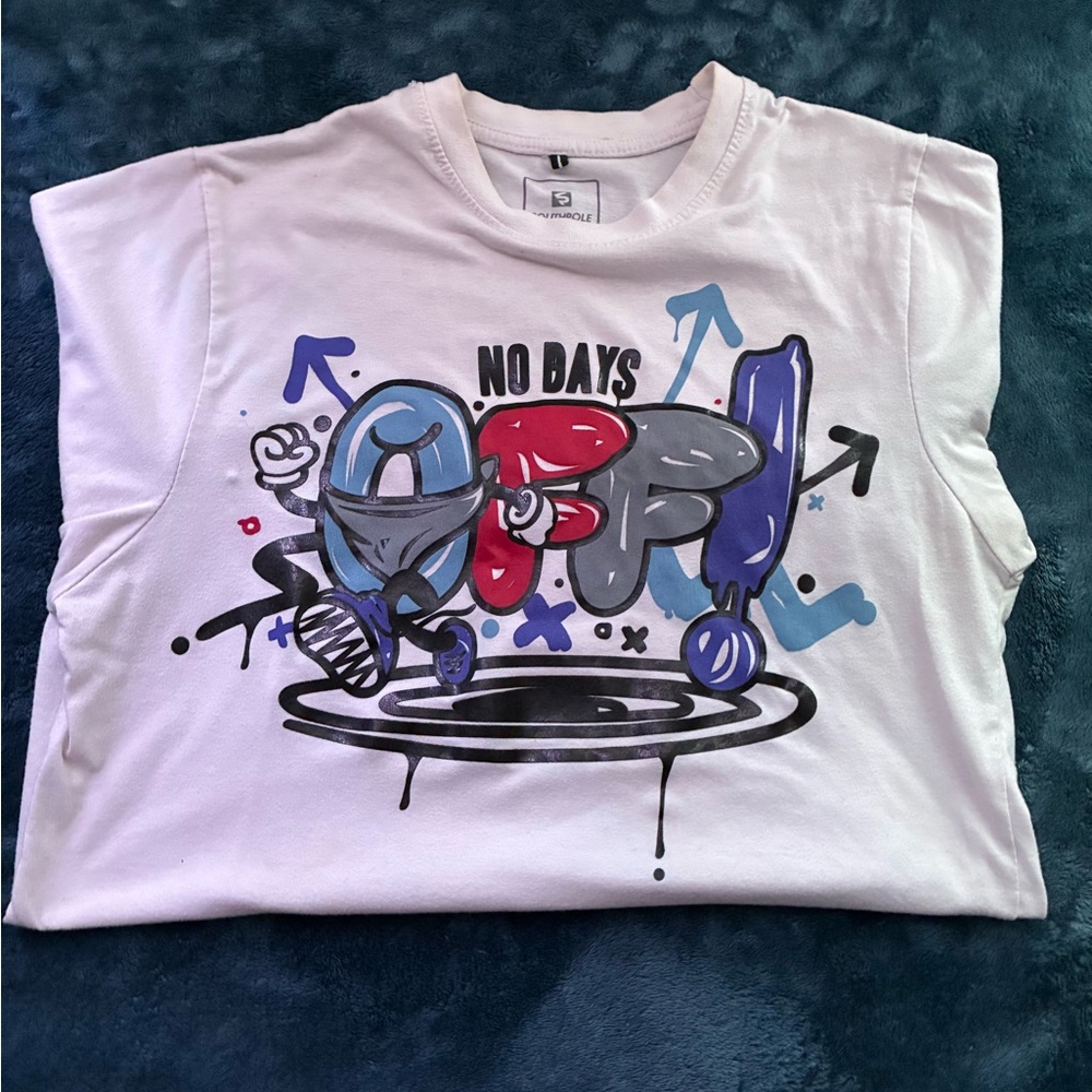 HUMBLE “No Days Off” Graffiti Graphic Tee White